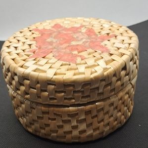 Vintage woven coasters set Boho.